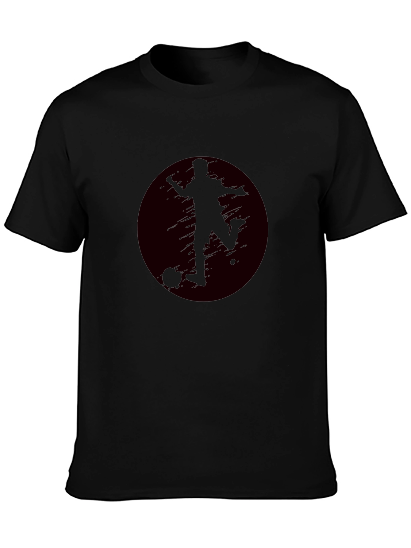 Soccer Player Graphic Black T-Shirt