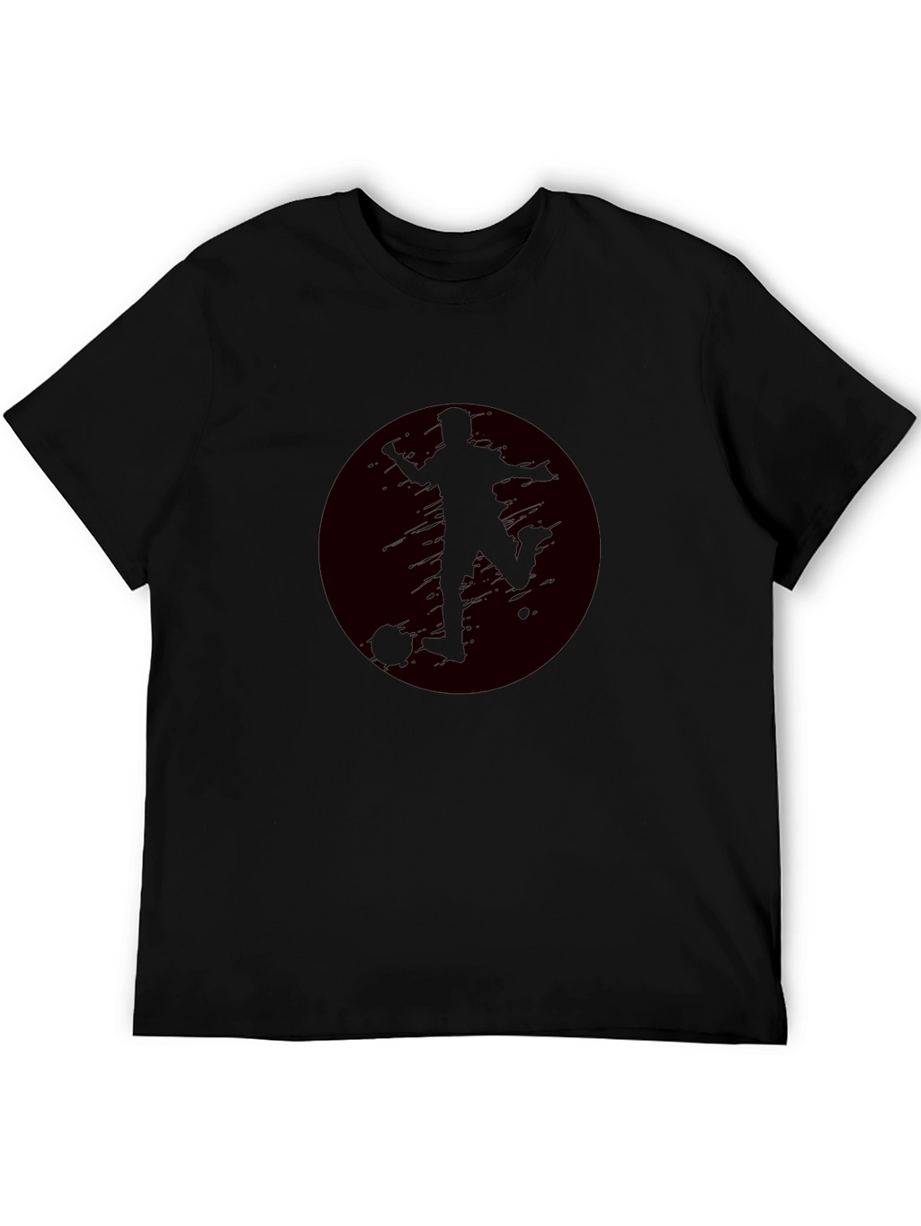 Soccer Player Graphic Black T-Shirt