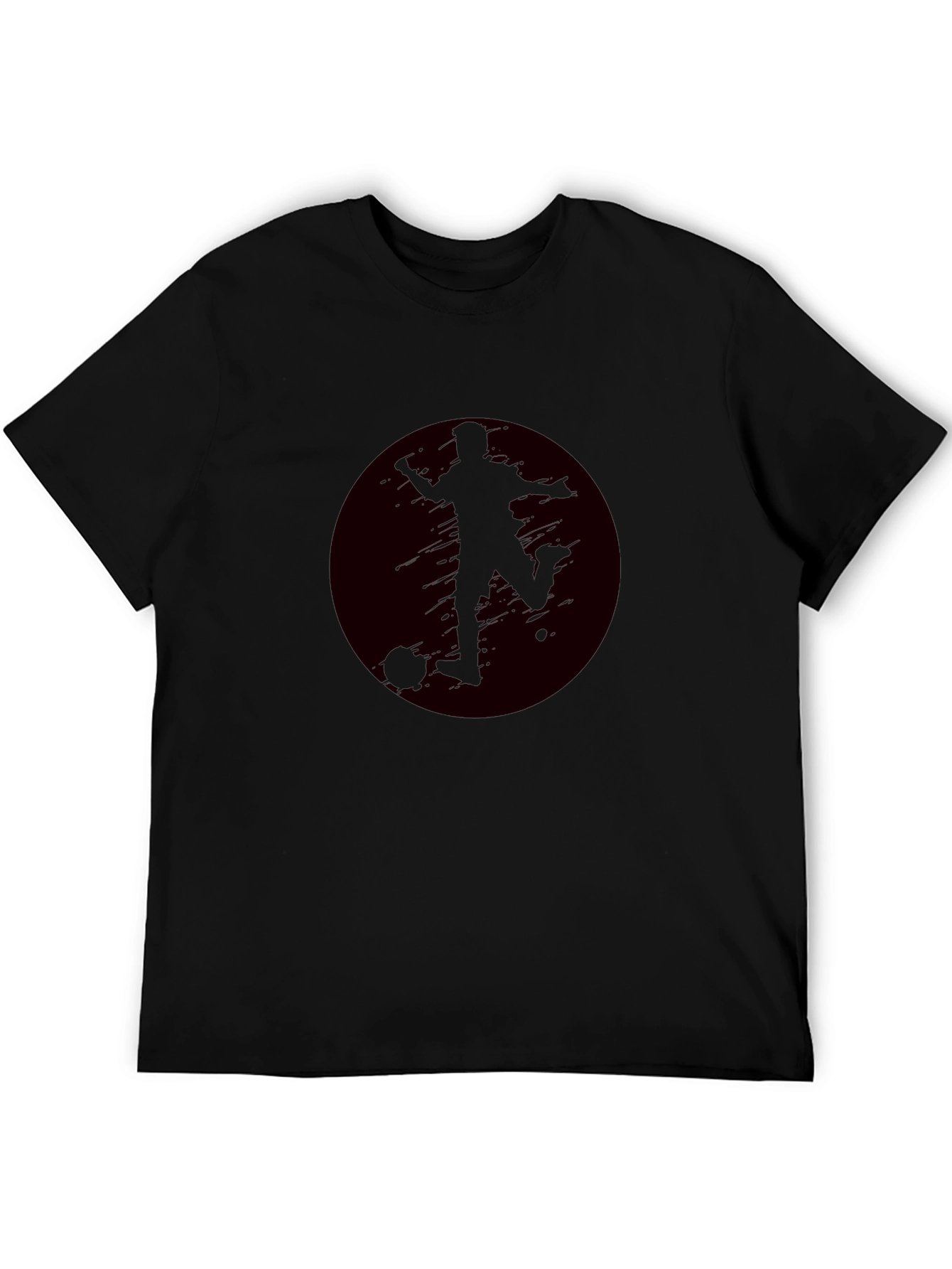 Soccer Player Graphic Black T-Shirt