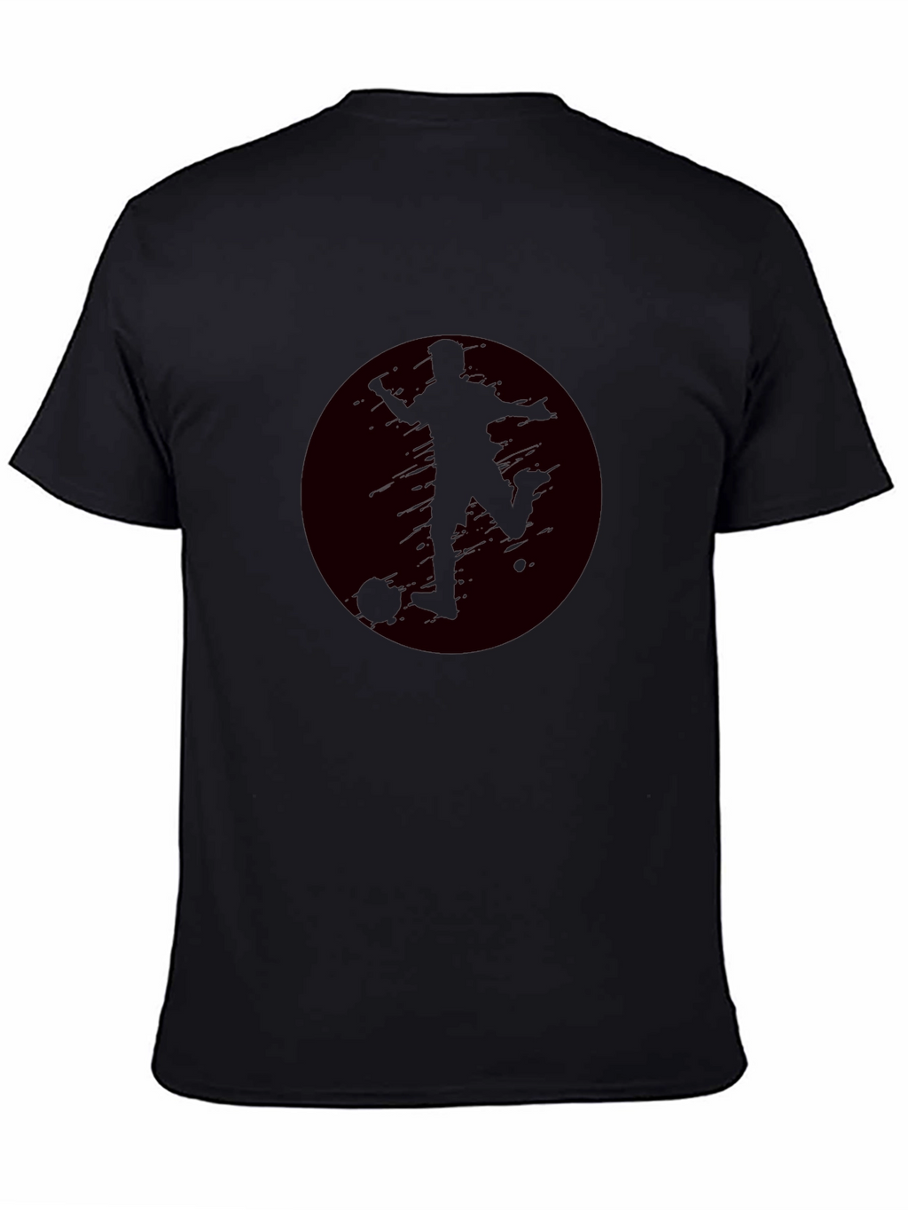 Soccer Player Graphic Black T-Shirt