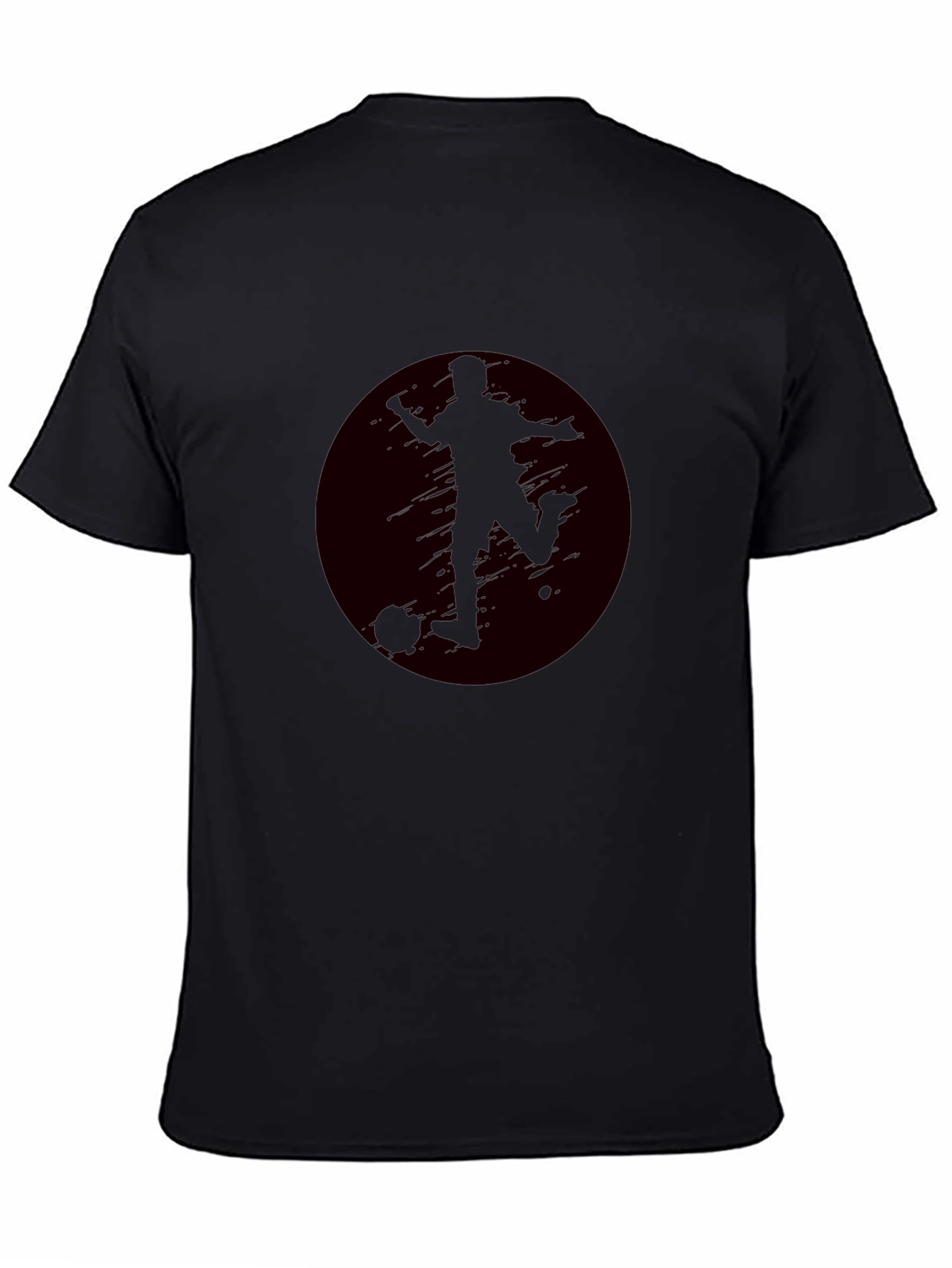 Soccer Player Graphic Black T-Shirt