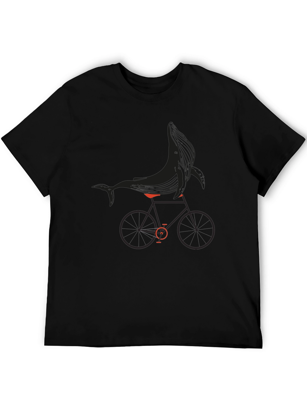 Whale on a Bike Graphic Tee - Black