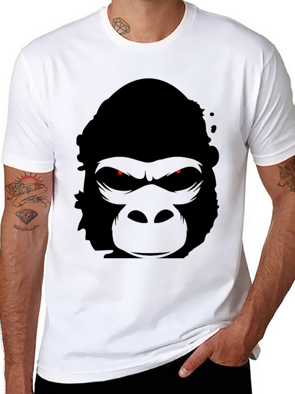 Mens Black Gorilla Graphic T-Shirt