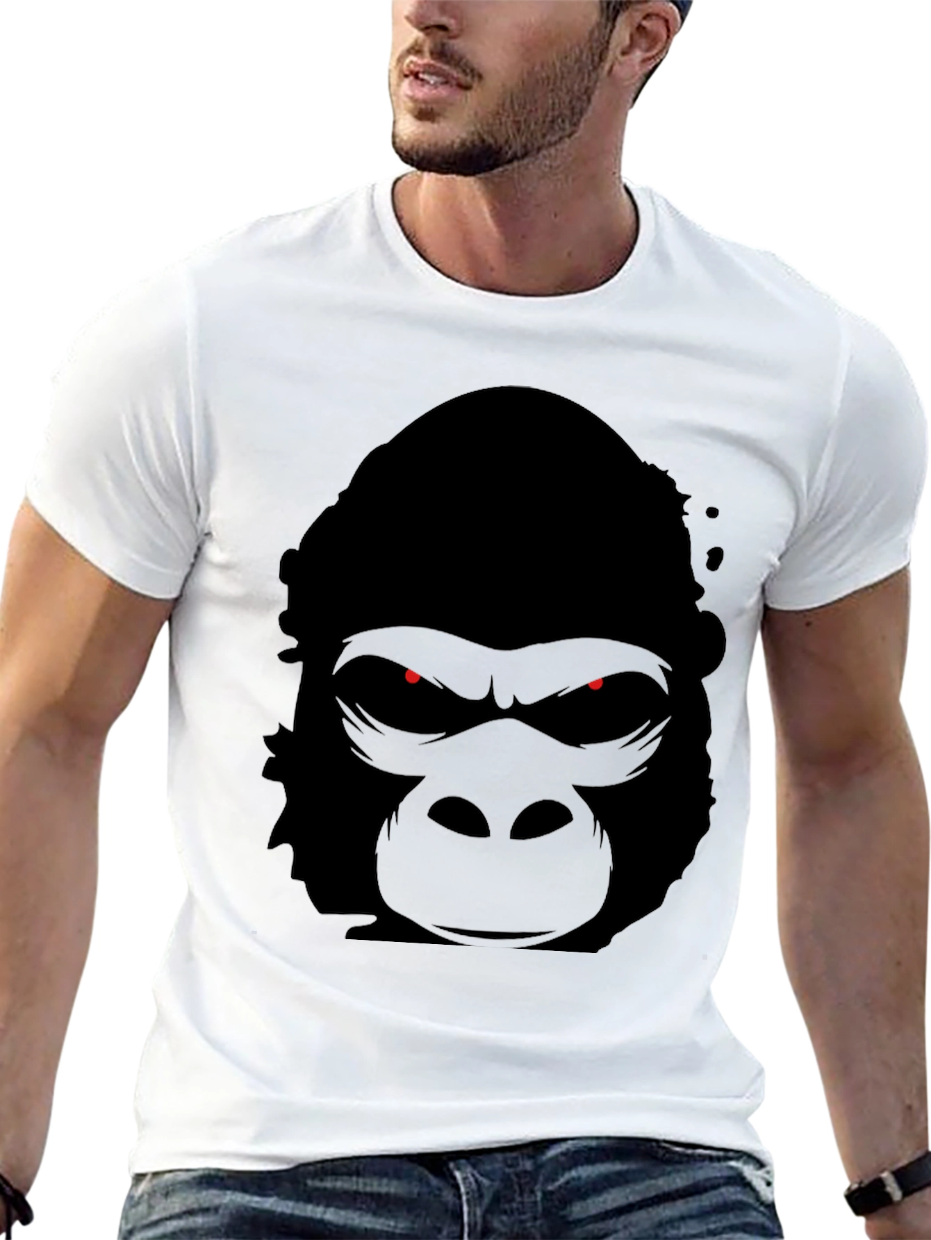 Mens Black Gorilla Graphic T-Shirt