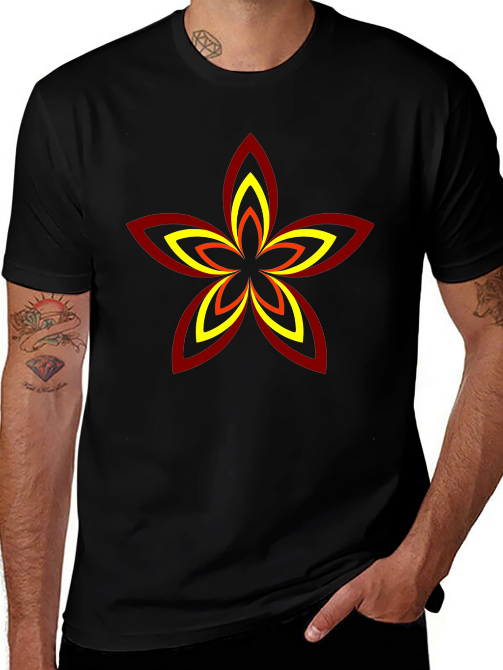 Abstract Flower Graphic T-Shirt