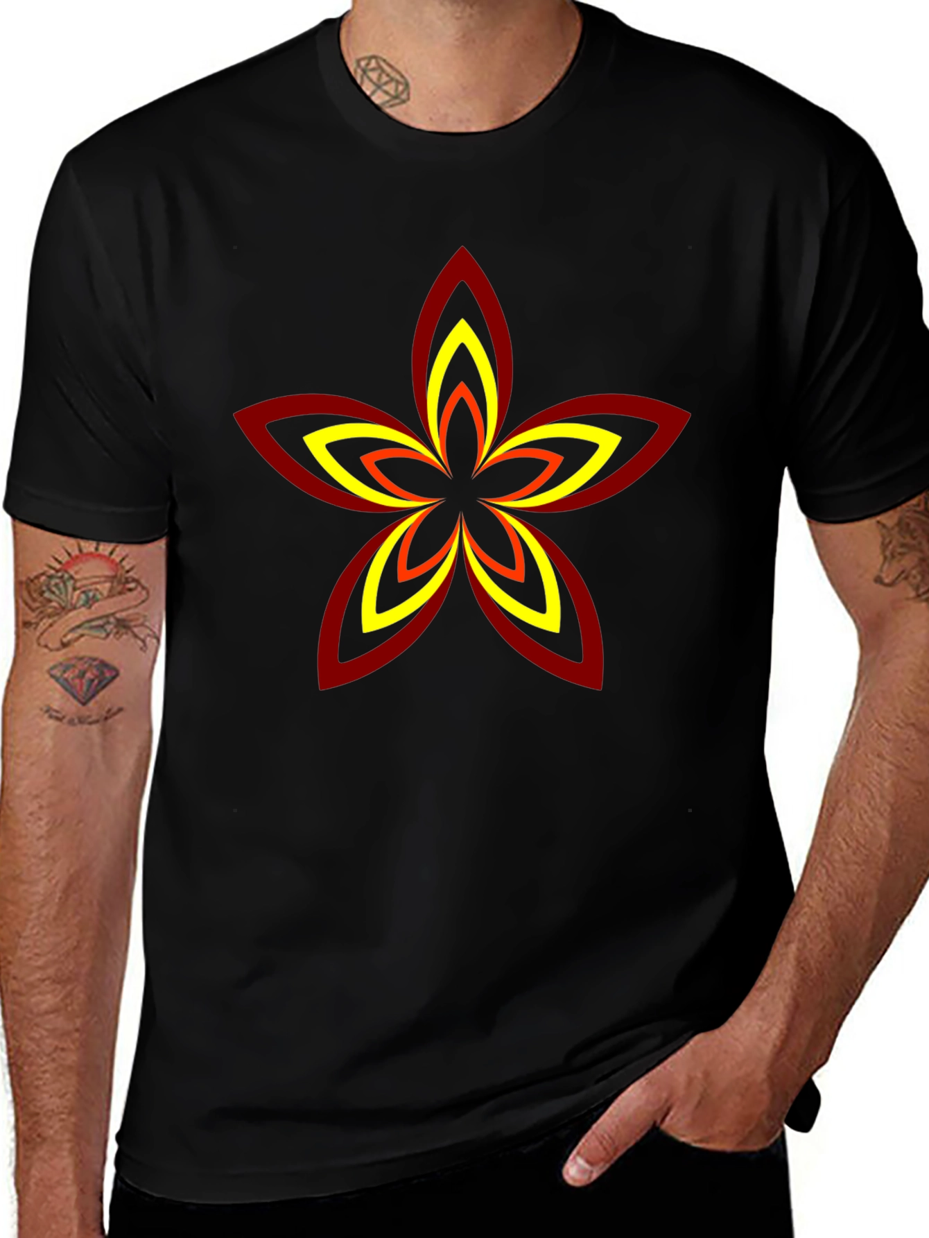 Abstract Flower Graphic T-Shirt