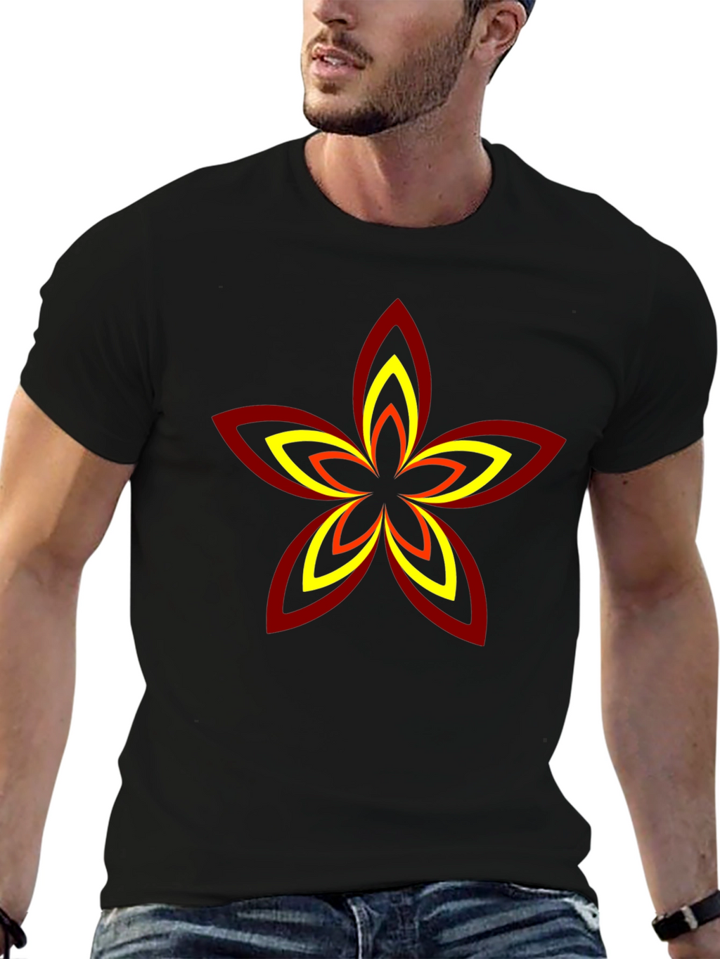 Abstract Flower Graphic T-Shirt