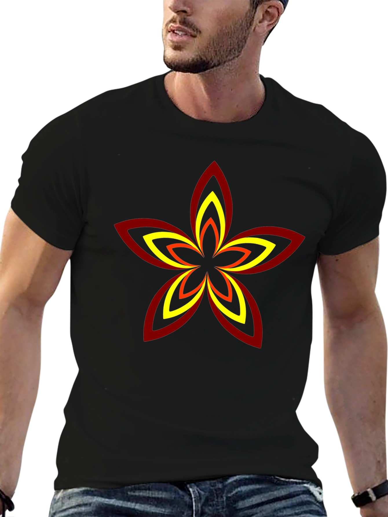 Abstract Flower Graphic T-Shirt