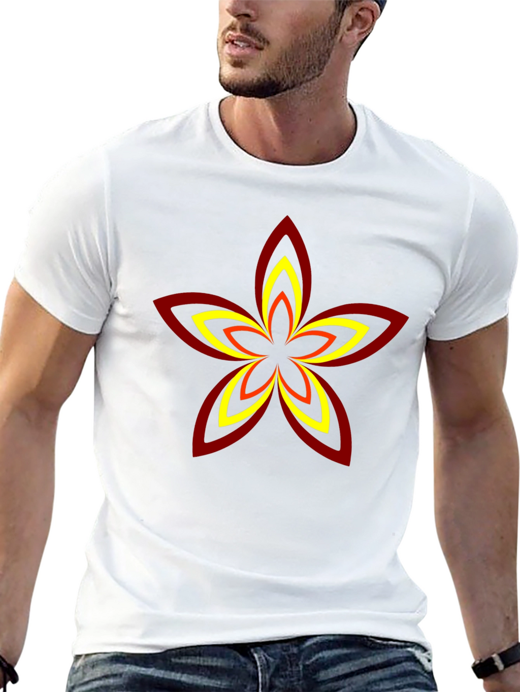 Abstract Flower Graphic T-Shirt