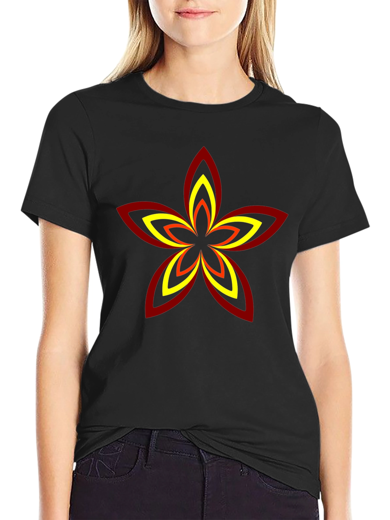 Abstract Flower Graphic T-Shirt