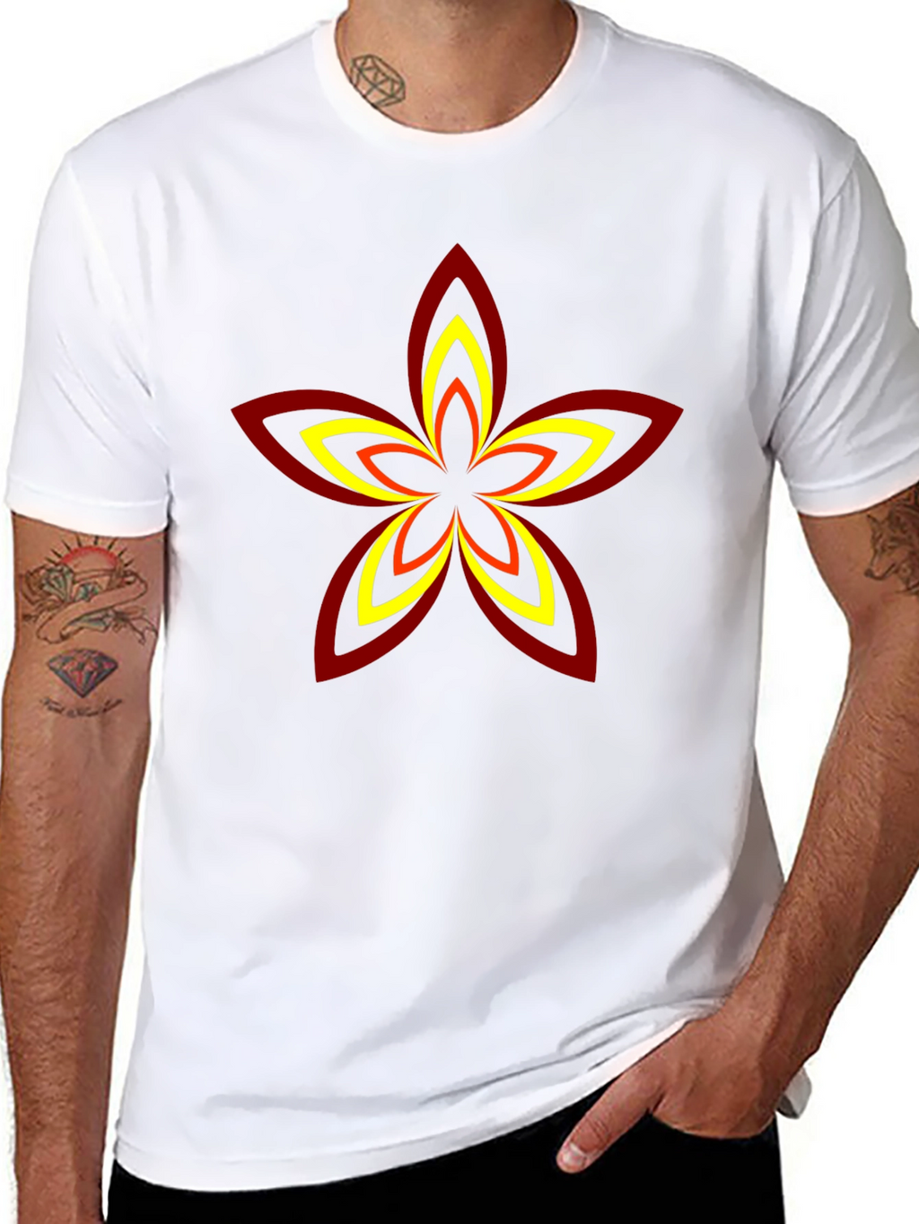 Abstract Flower Graphic T-Shirt