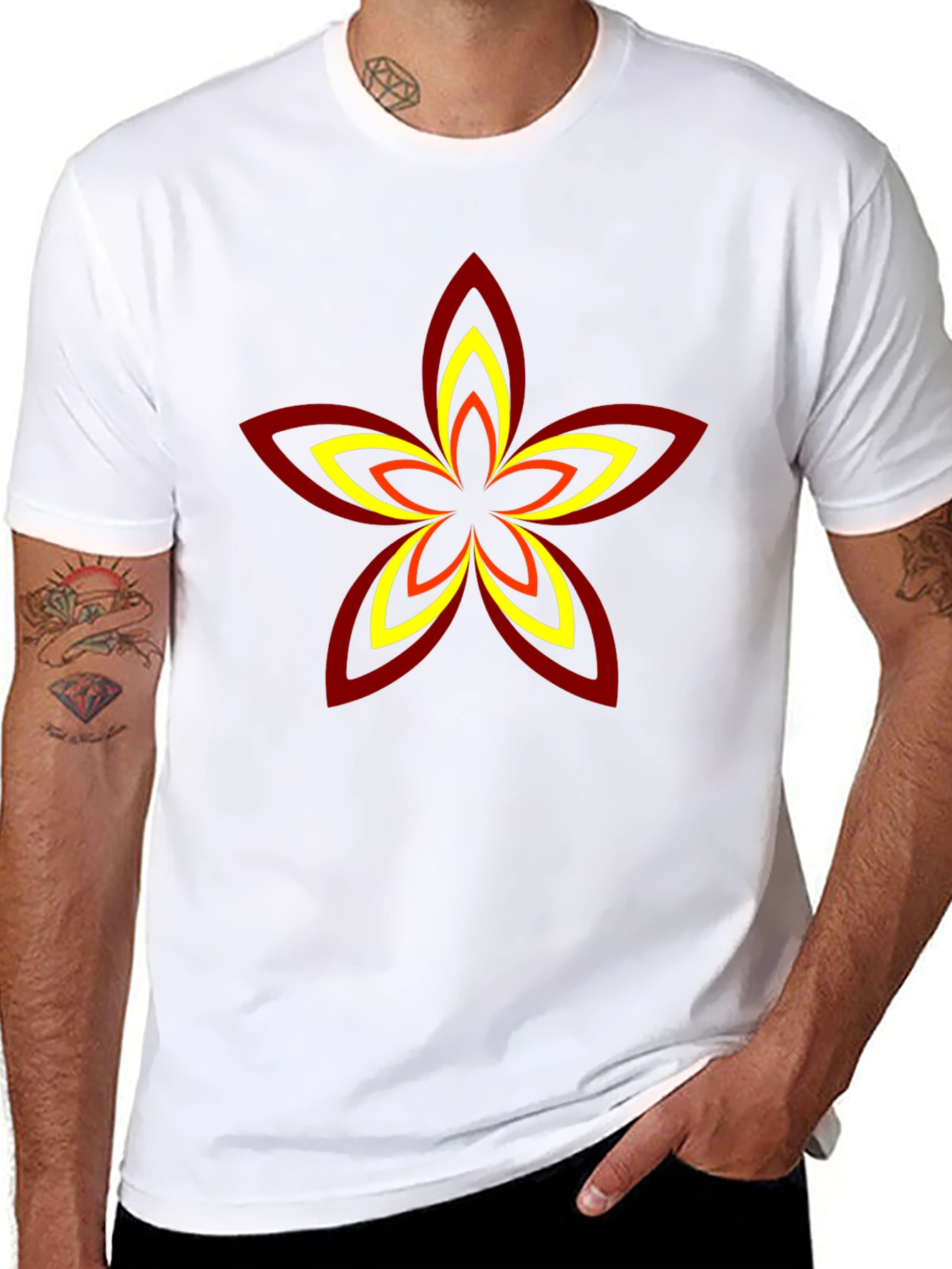Abstract Flower Graphic T-Shirt