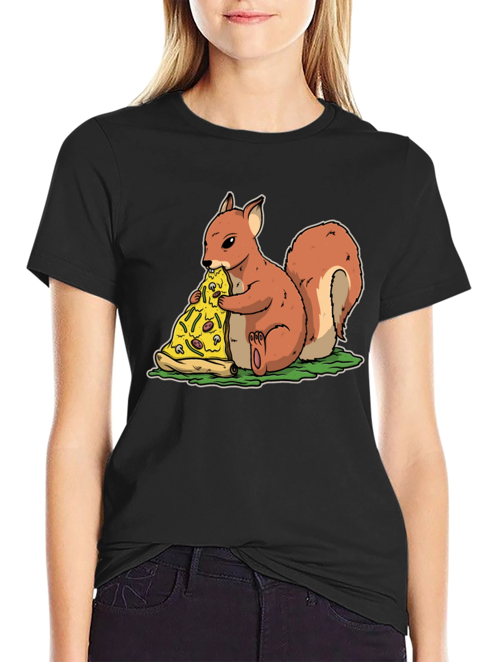 Squirrel Pizza T-Shirt - Funny Graphic Tee