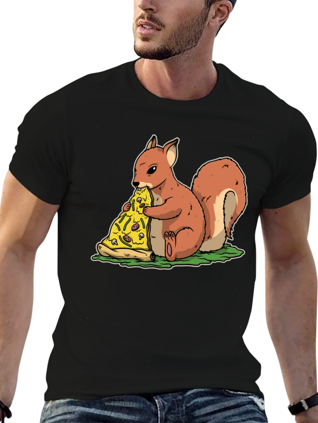 Squirrel Pizza T-Shirt - Funny Graphic Tee