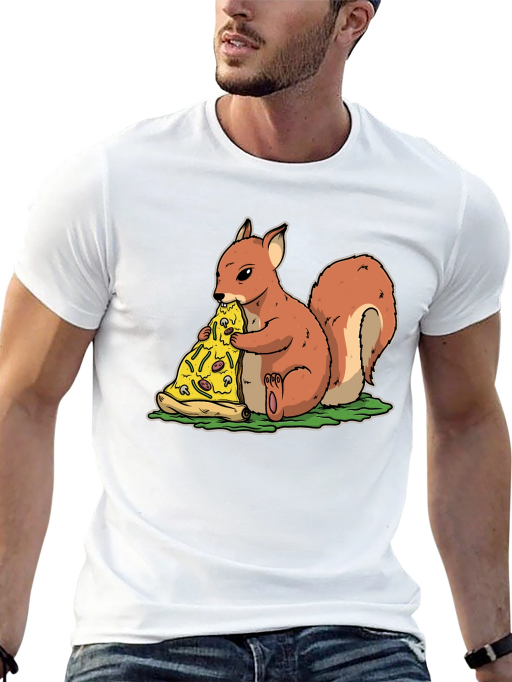 Squirrel Pizza T-Shirt - Funny Graphic Tee