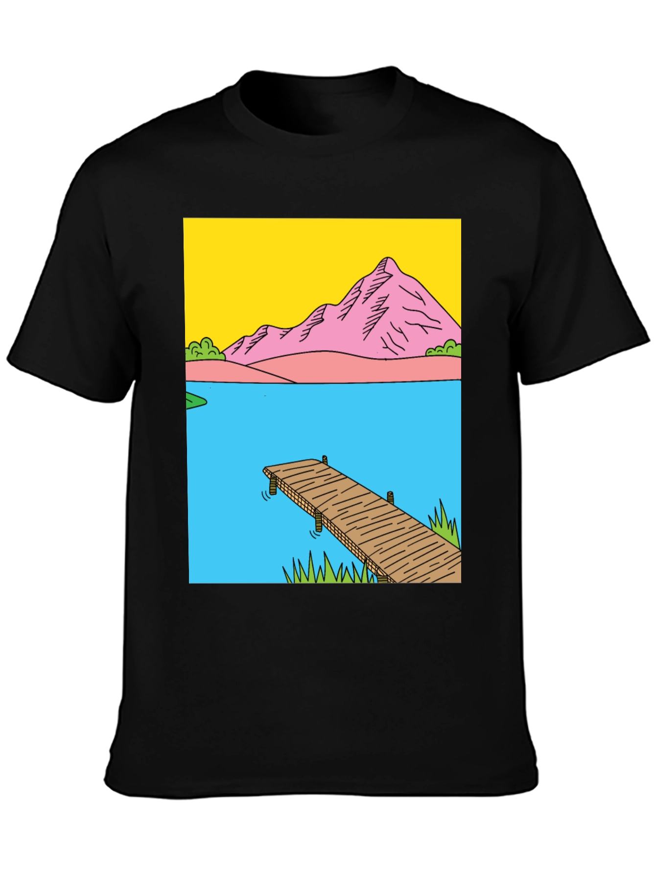 Dockside Vista Graphic Tee - Nature Inspired Design