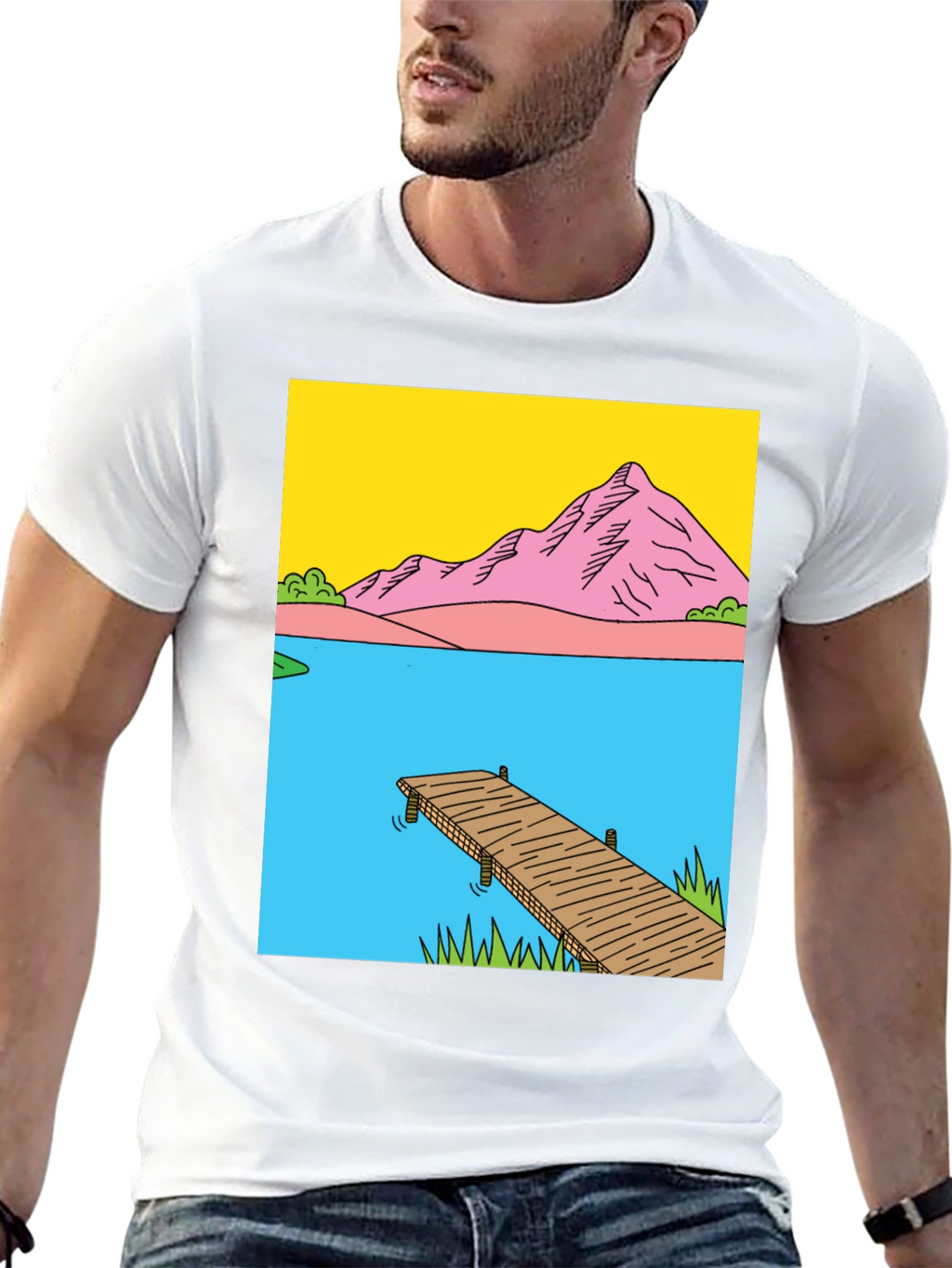 Dockside Vista Graphic Tee - Nature Inspired Design