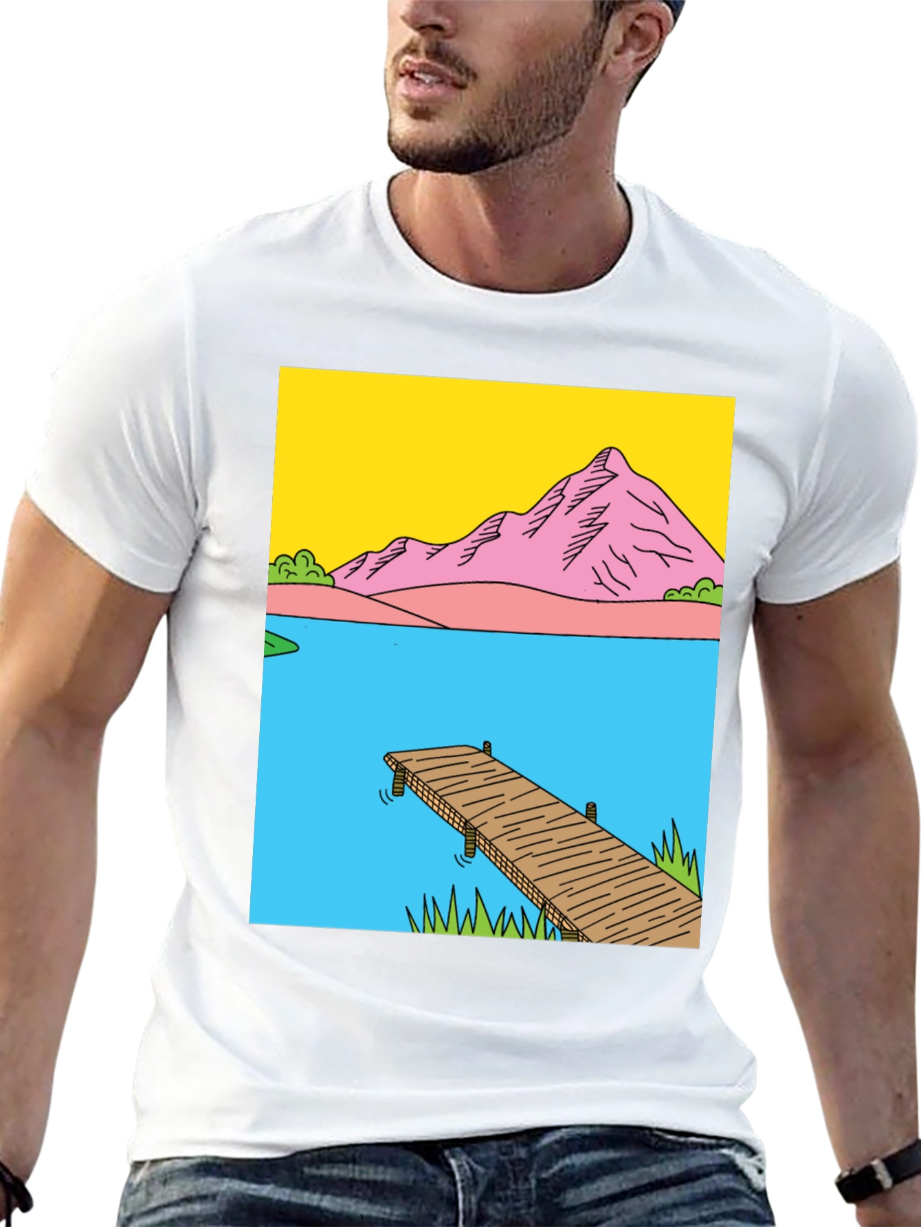 Dockside Vista Graphic Tee - Nature Inspired Design