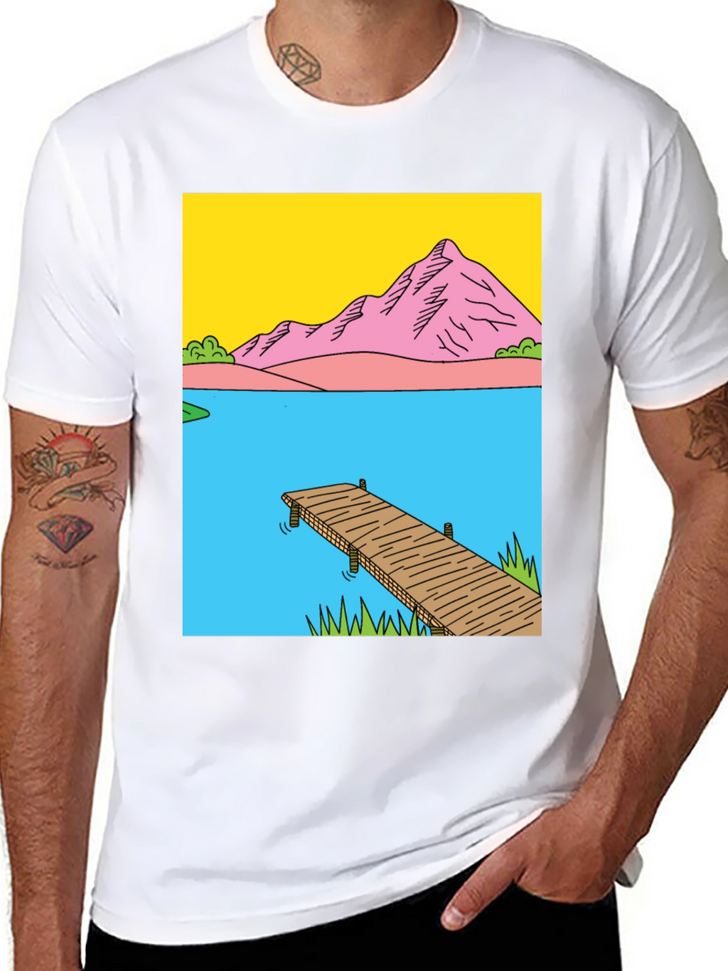 Dockside Vista Graphic Tee - Nature Inspired Design