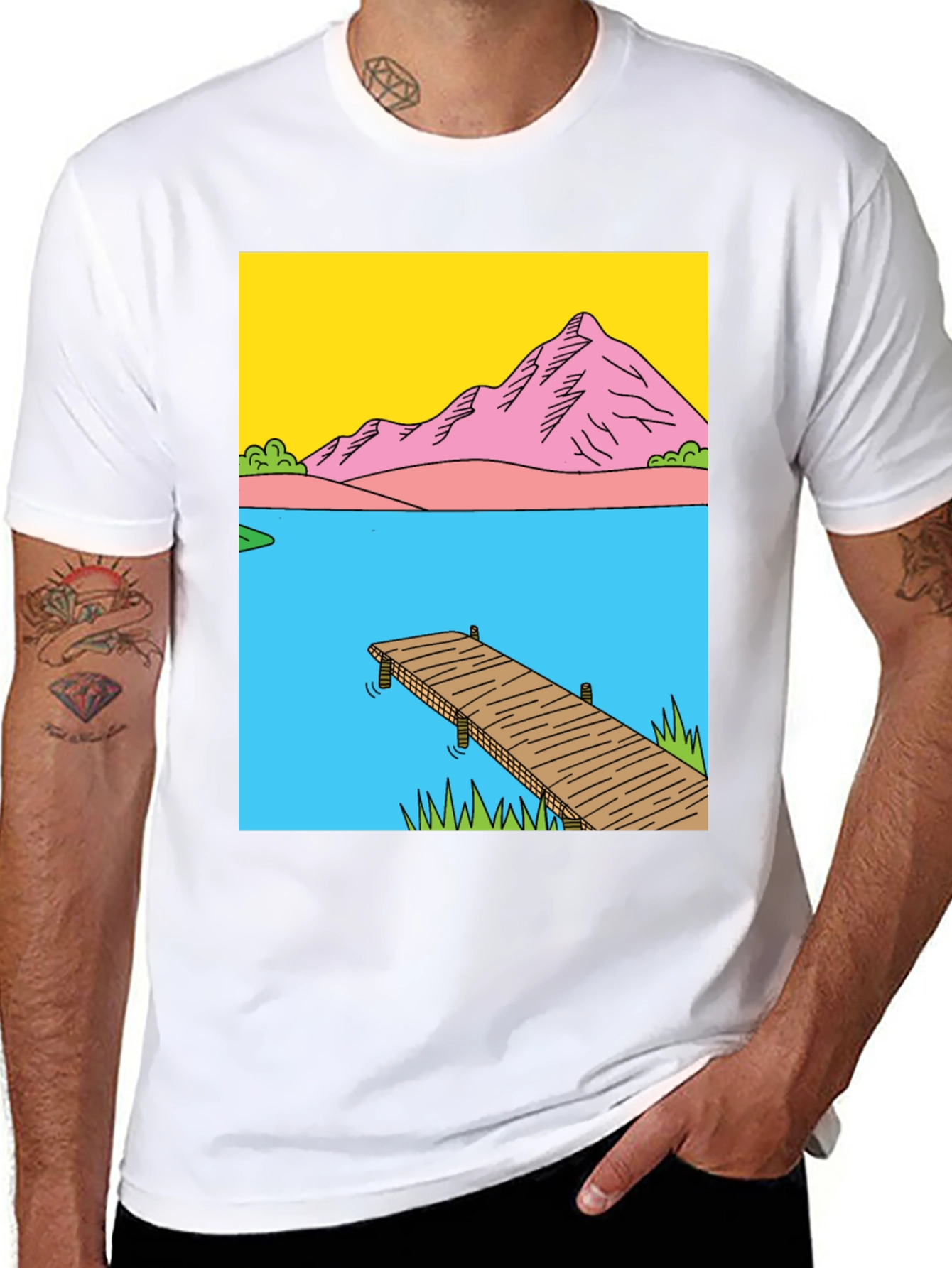 Dockside Vista Graphic Tee - Nature Inspired Design