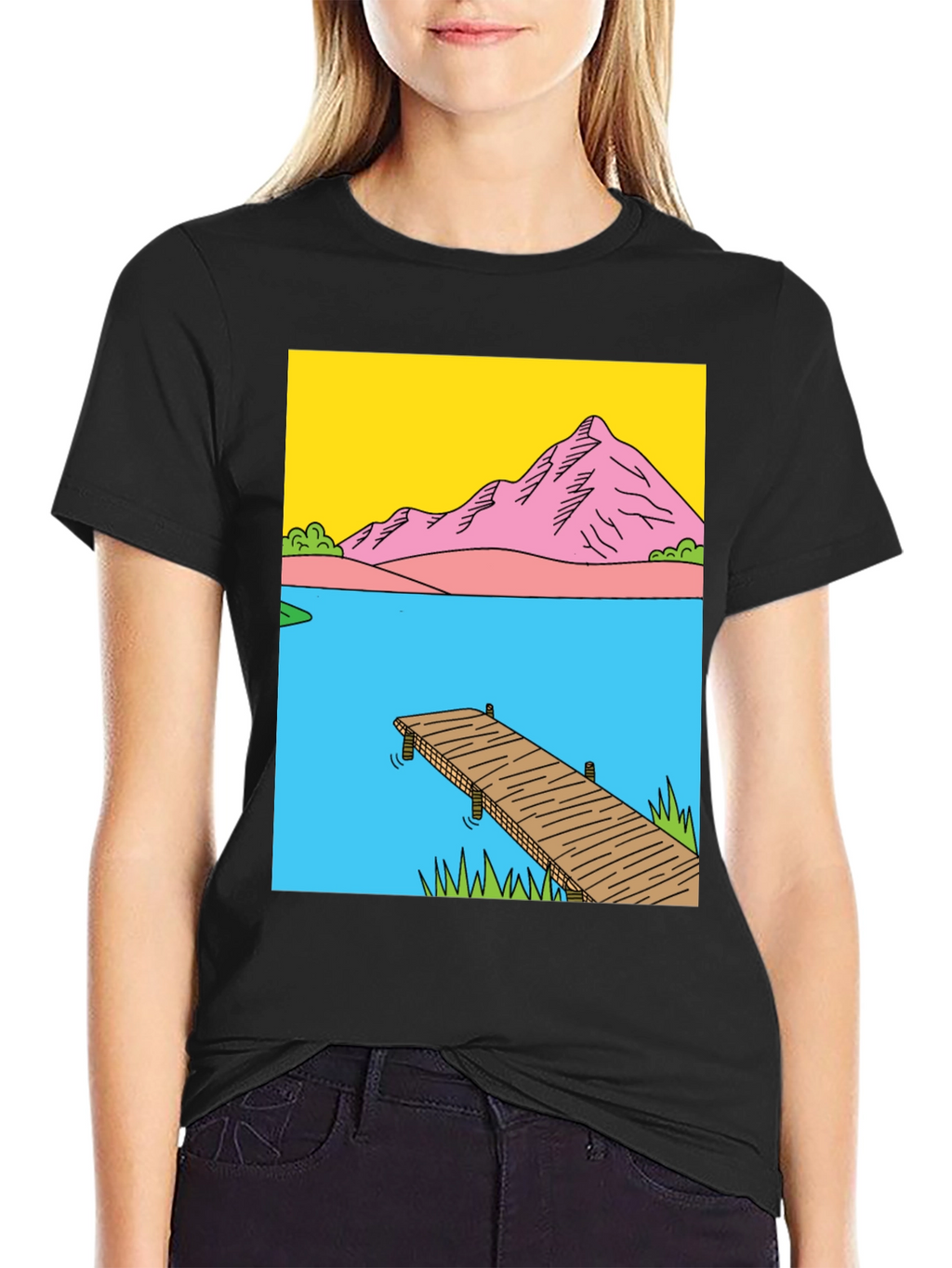 Dockside Vista Graphic Tee - Nature Inspired Design