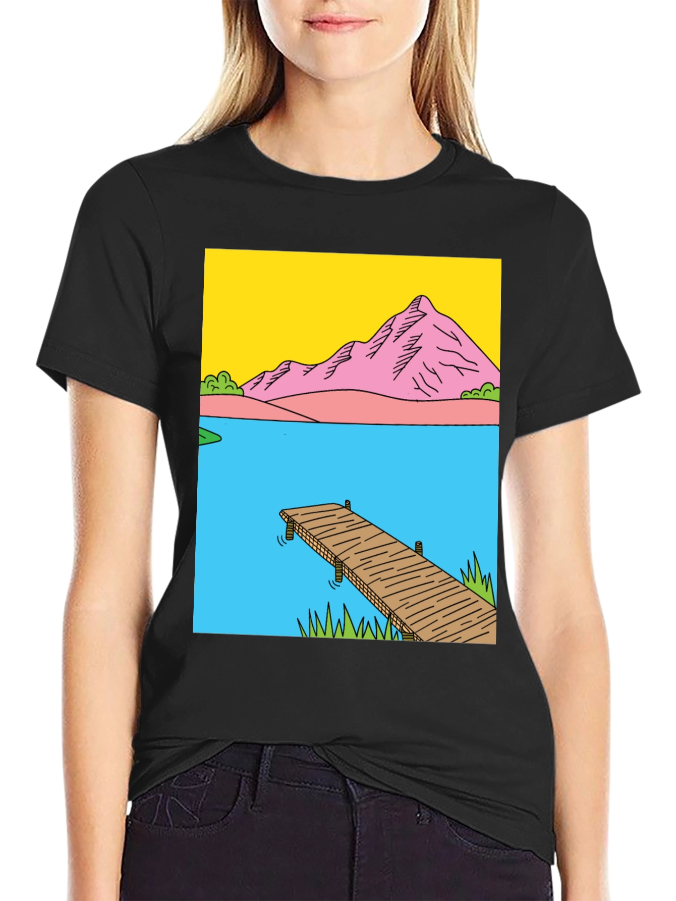 Dockside Vista Graphic Tee - Nature Inspired Design