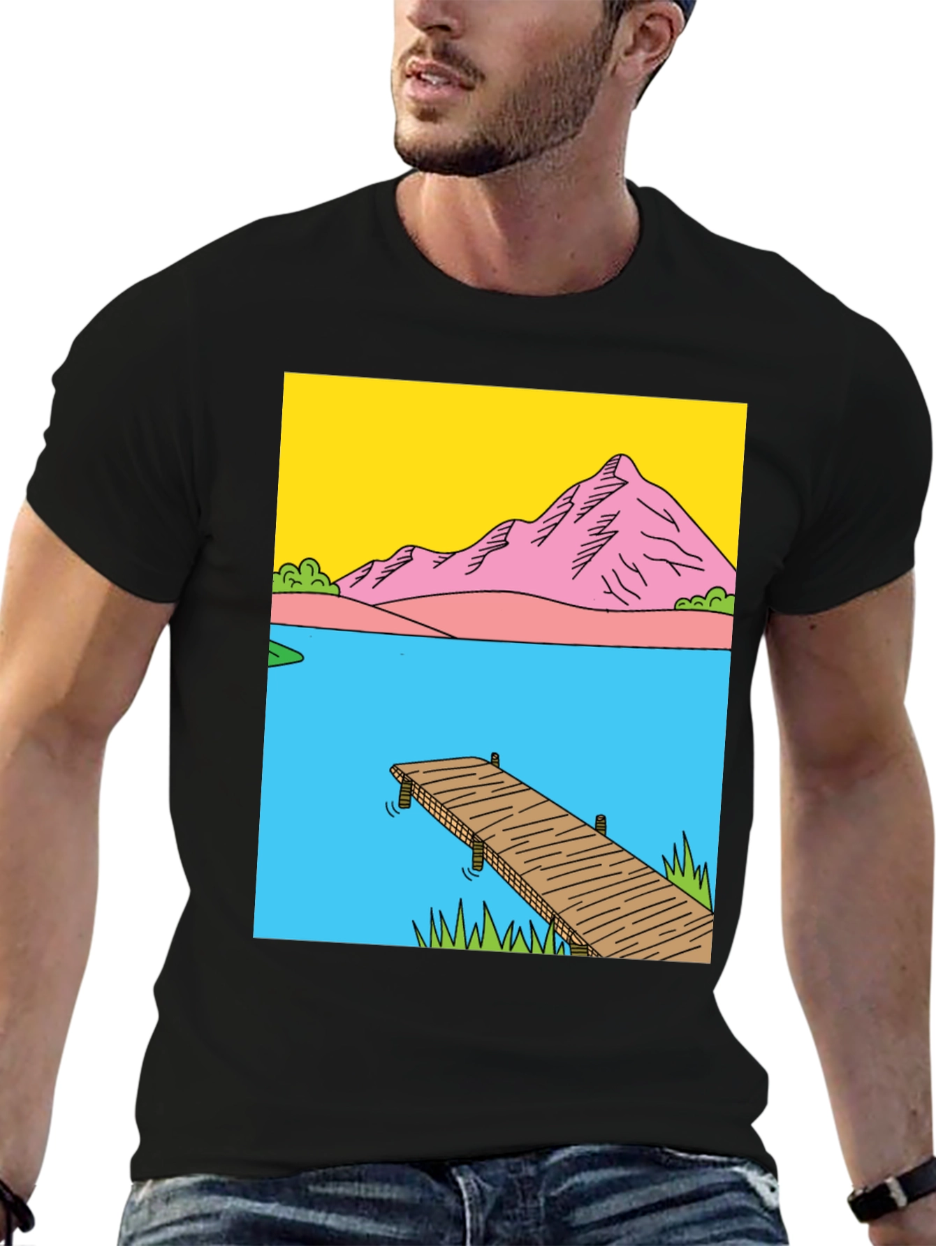 Dockside Vista Graphic Tee - Nature Inspired Design