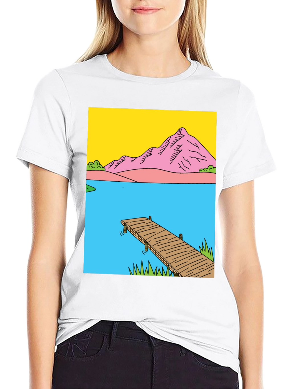 Dockside Vista Graphic Tee - Nature Inspired Design