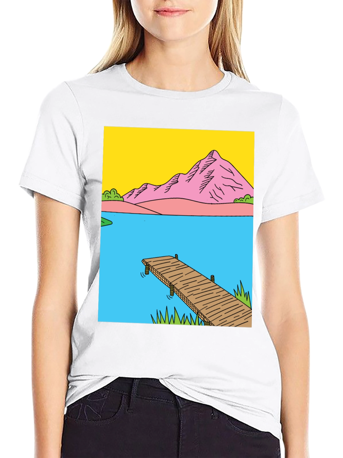 Dockside Vista Graphic Tee - Nature Inspired Design