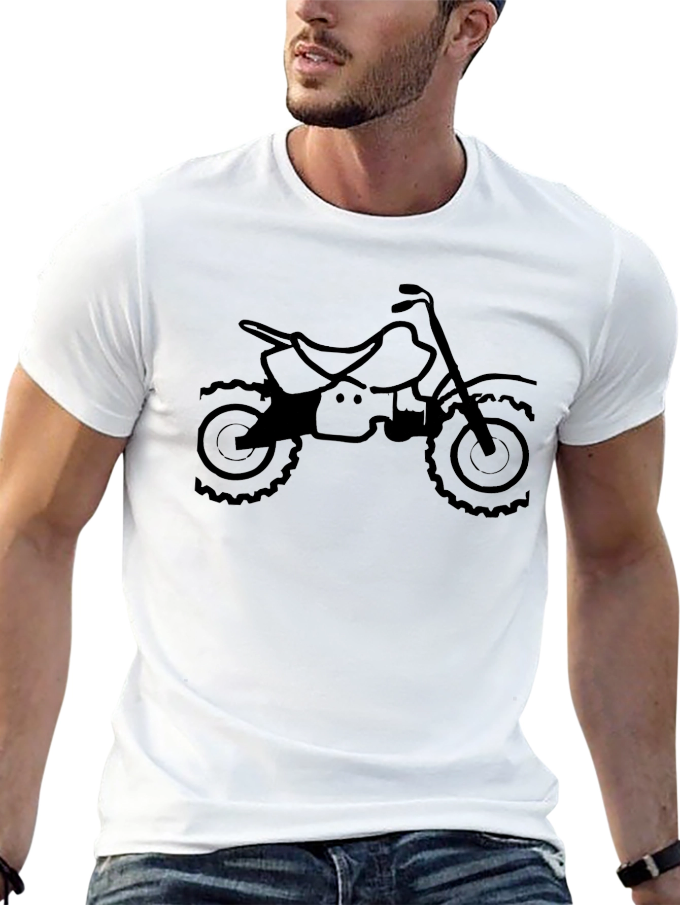 Black Motorcycle Graphic T-Shirt