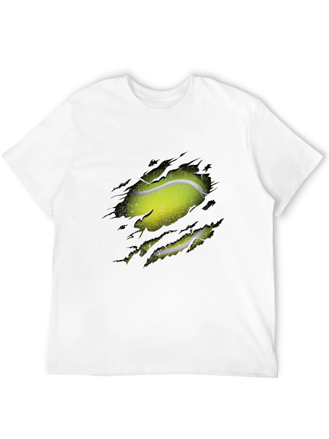 Tennis Ball Ripped T-Shirt - Novelty Graphic Tee