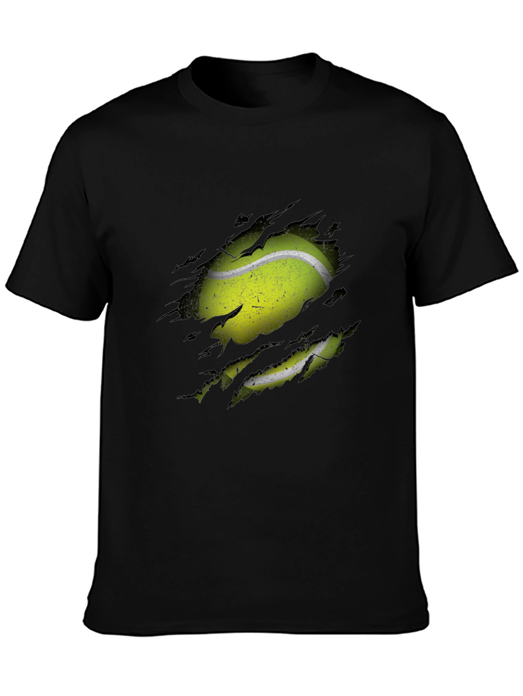 Tennis Ball Ripped T-Shirt - Novelty Graphic Tee