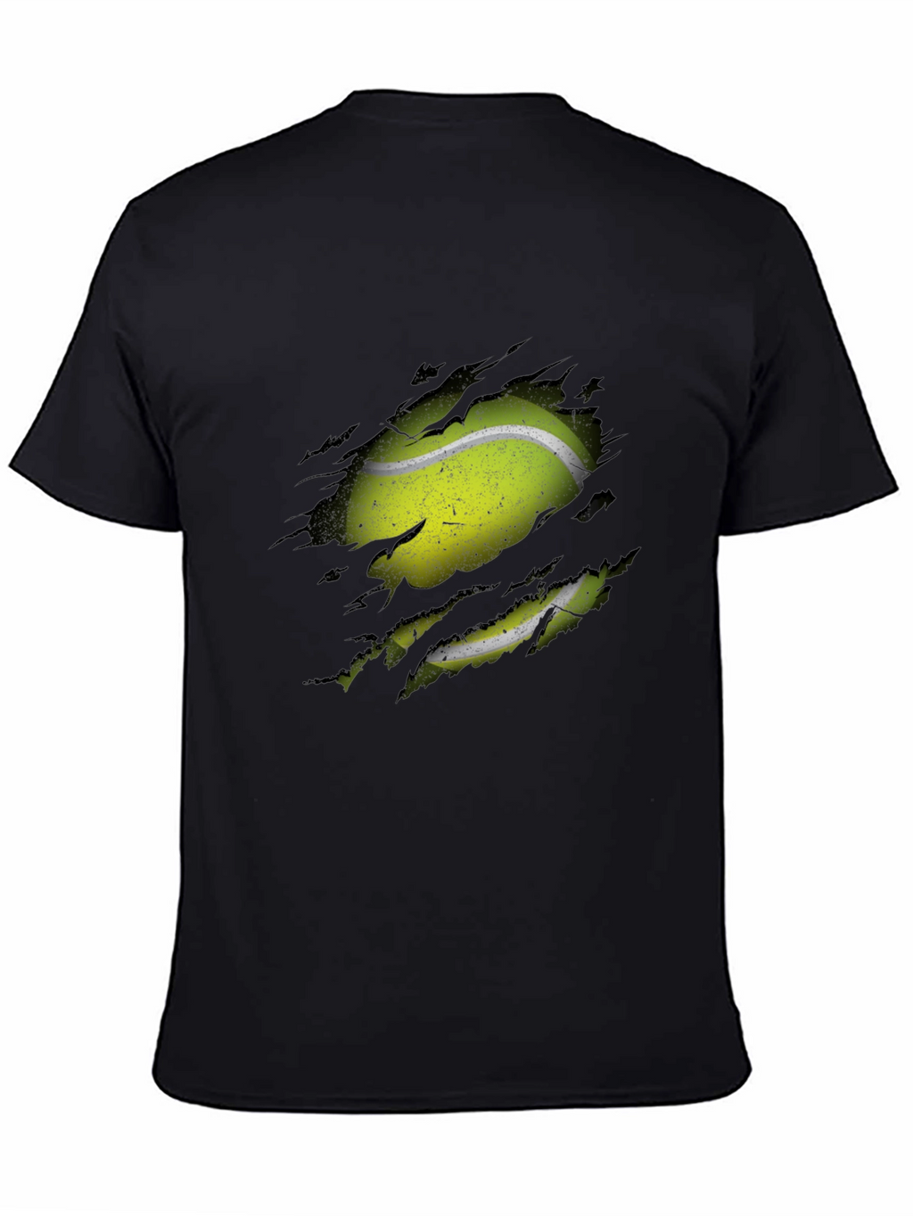 Tennis Ball Ripped T-Shirt - Novelty Graphic Tee