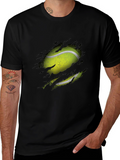 Tennis Ball Ripped T-Shirt - Novelty Graphic Tee