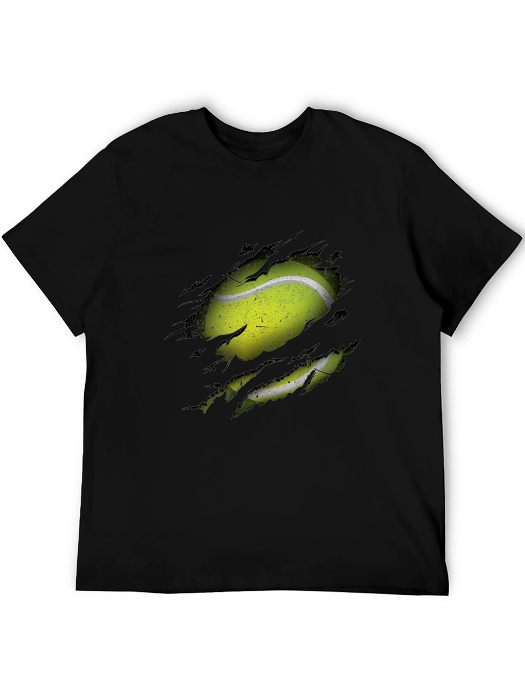 Tennis Ball Ripped T-Shirt - Novelty Graphic Tee