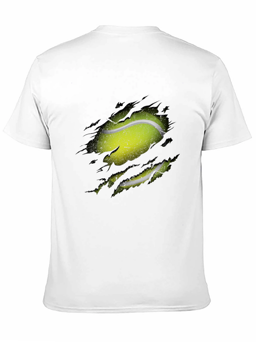 Tennis Ball Ripped T-Shirt - Novelty Graphic Tee