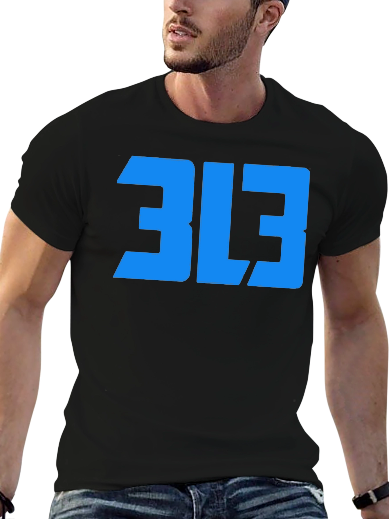 313 T-Shirt: Detroit Area Code Tee - Black