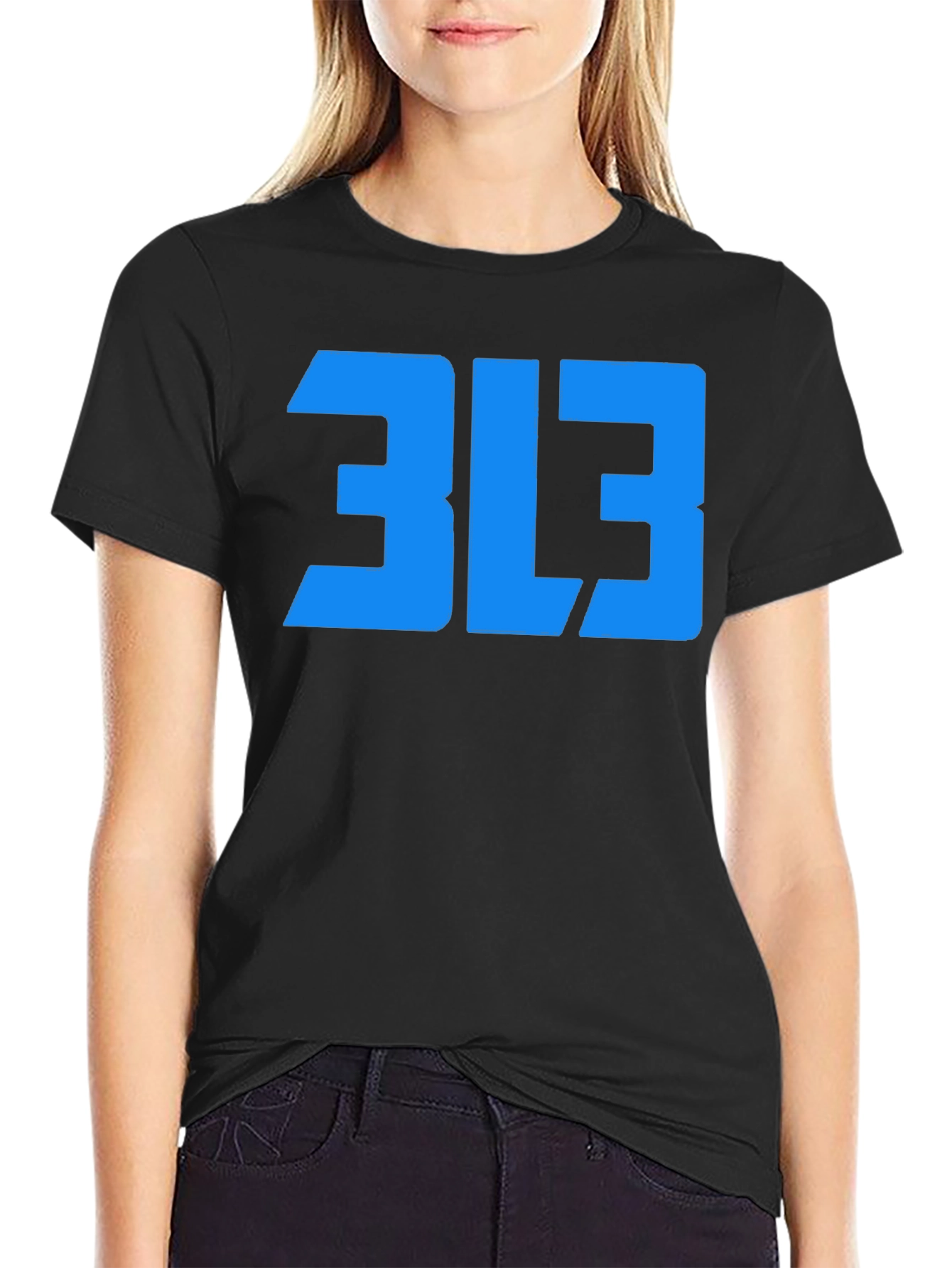 313 T-Shirt: Detroit Area Code Tee - Black