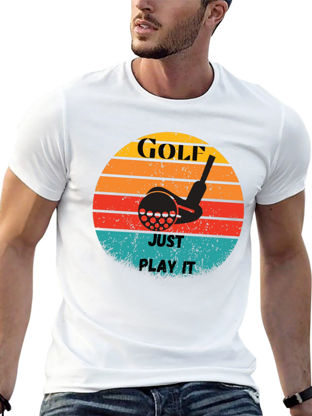 Golf Just Play It Retro Graphic Tee