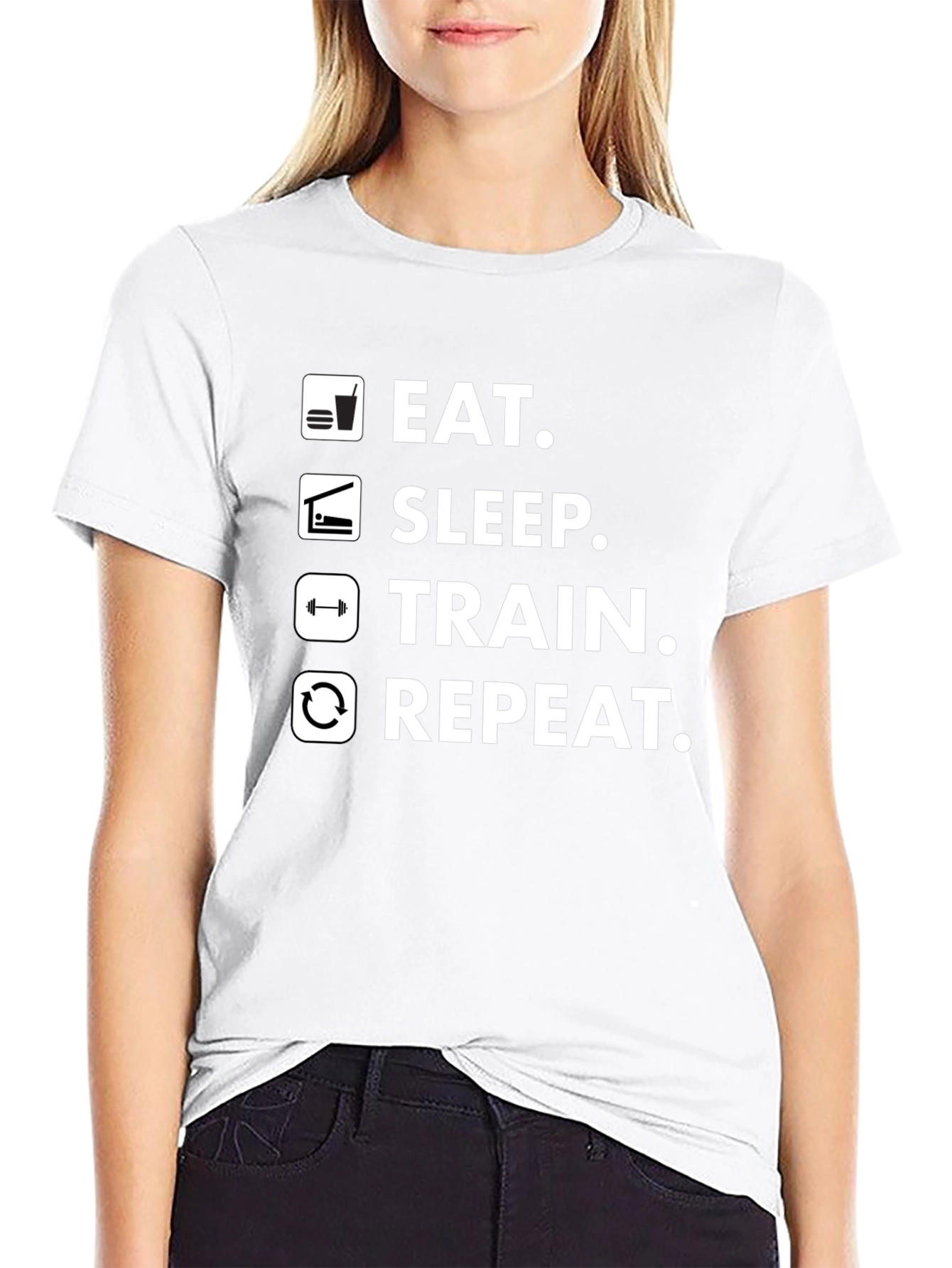 Eat Sleep Train Repeat Gym T-Shirt
