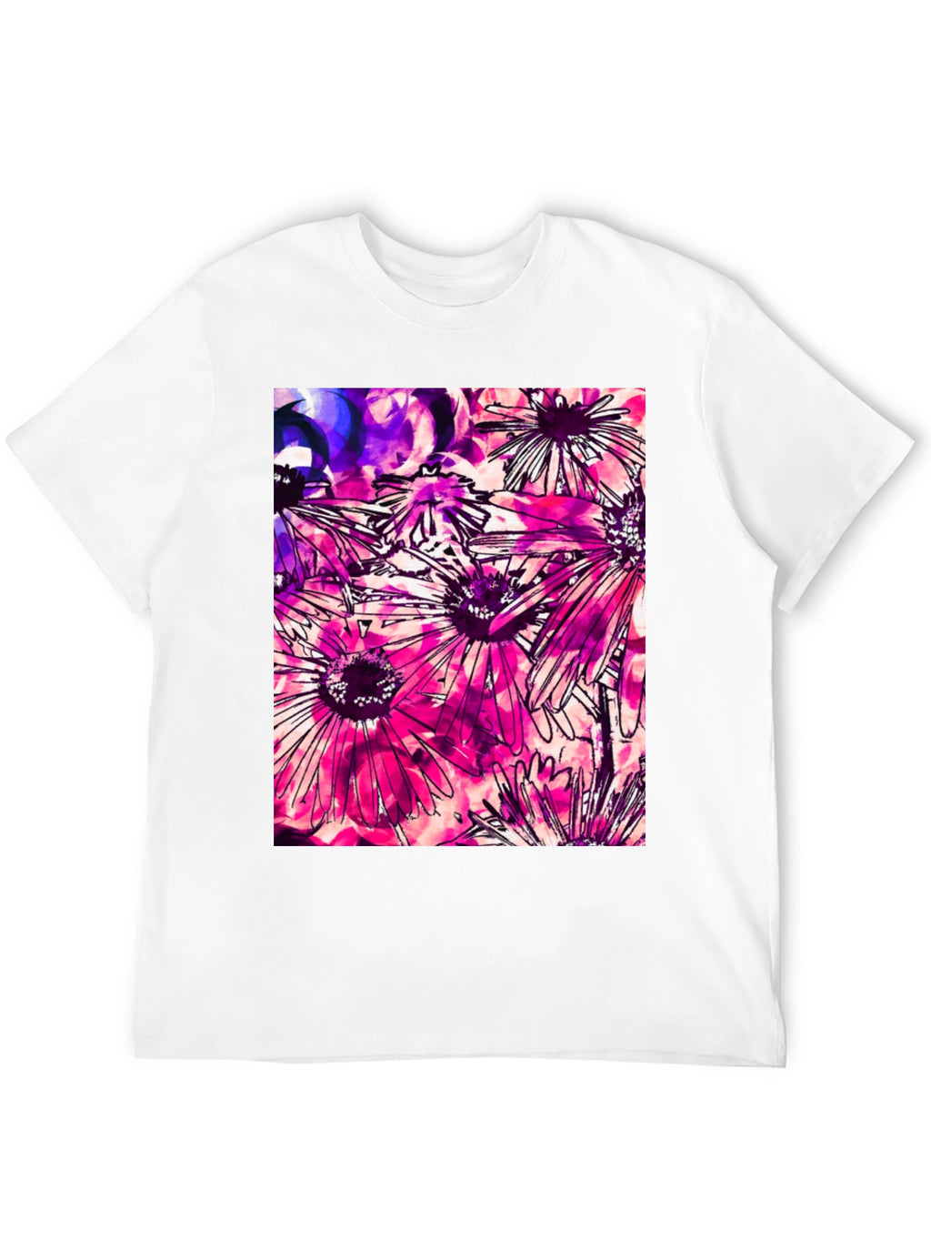Floral Print Black T-Shirt