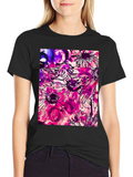 Floral Print Black T-Shirt