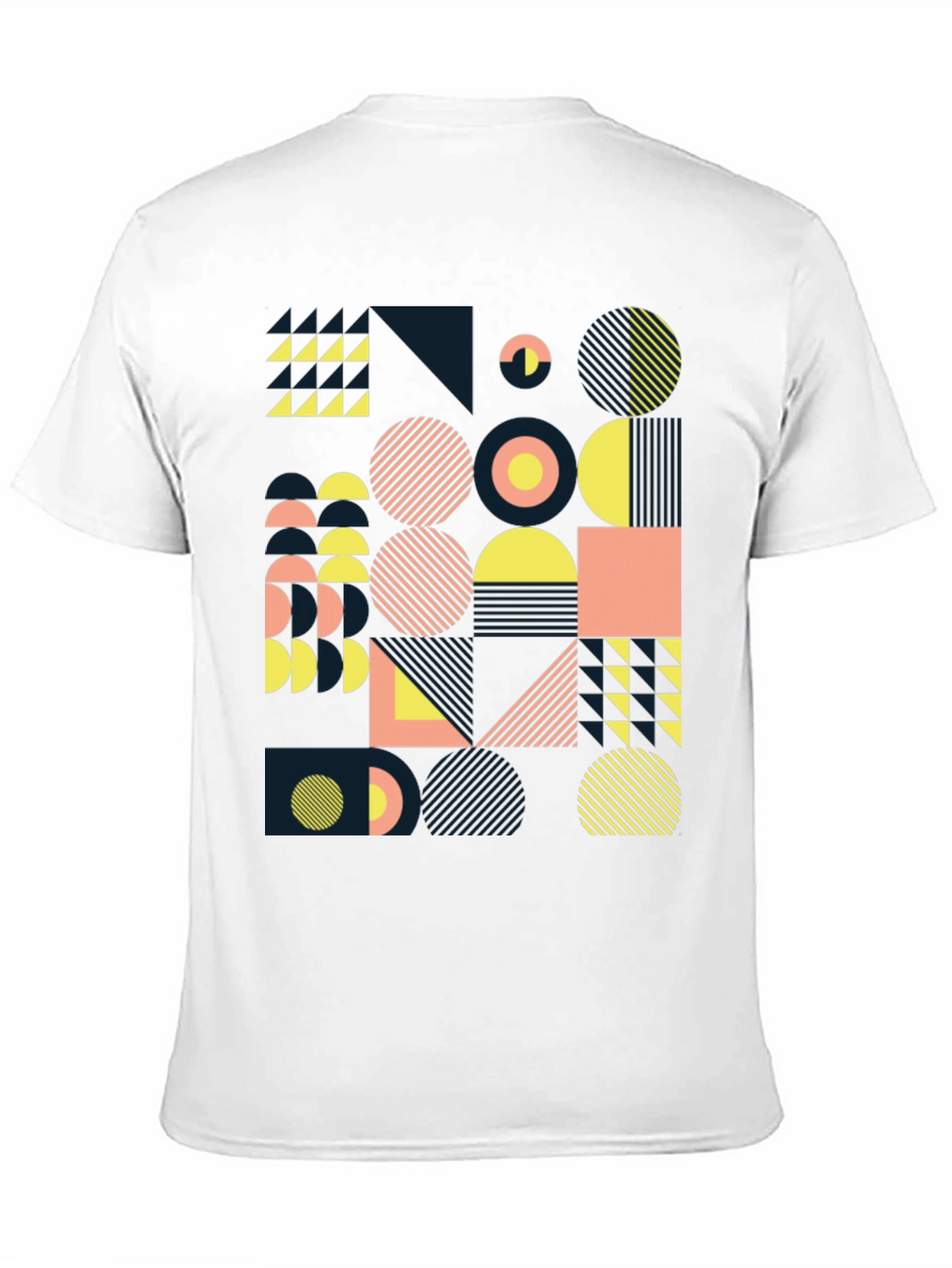 Geometric Pattern Black Tee - Modern Art Design