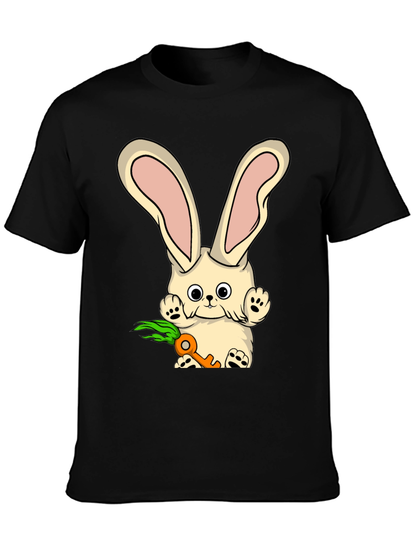 Bunny with Carrot Key Graphic Tee - Cute and Unique