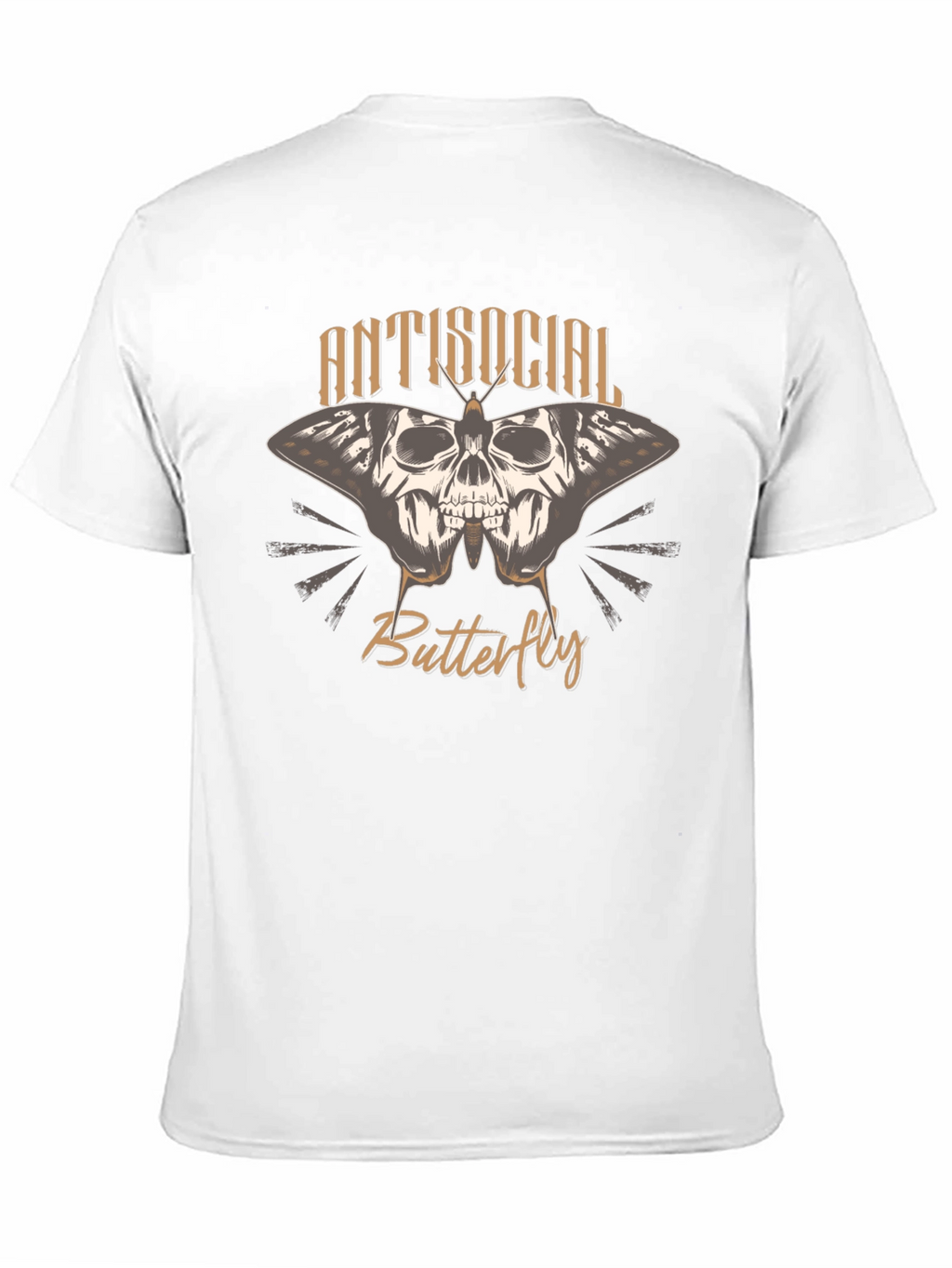 Antisocial Butterfly Skull Graphic T-Shirt