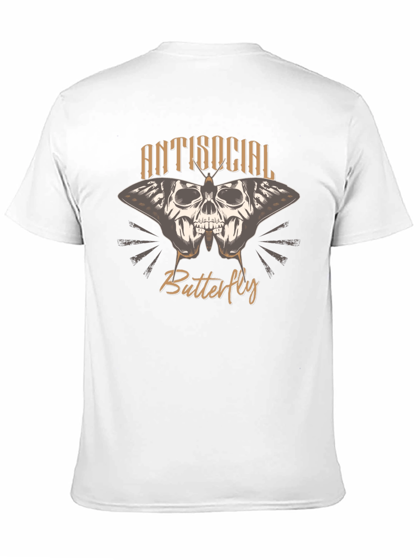 Antisocial Butterfly Skull Graphic T-Shirt