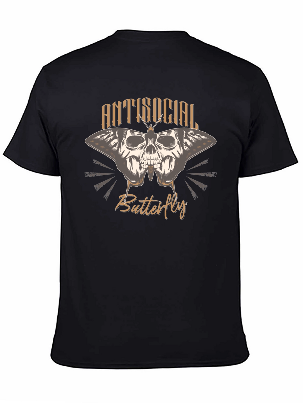 Antisocial Butterfly Skull Graphic T-Shirt