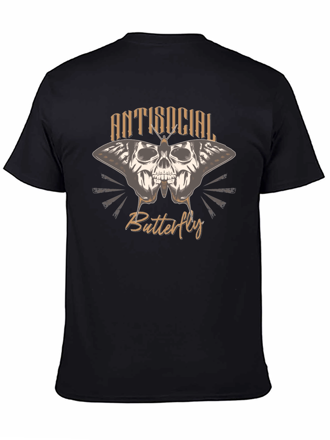 Antisocial Butterfly Skull Graphic T-Shirt