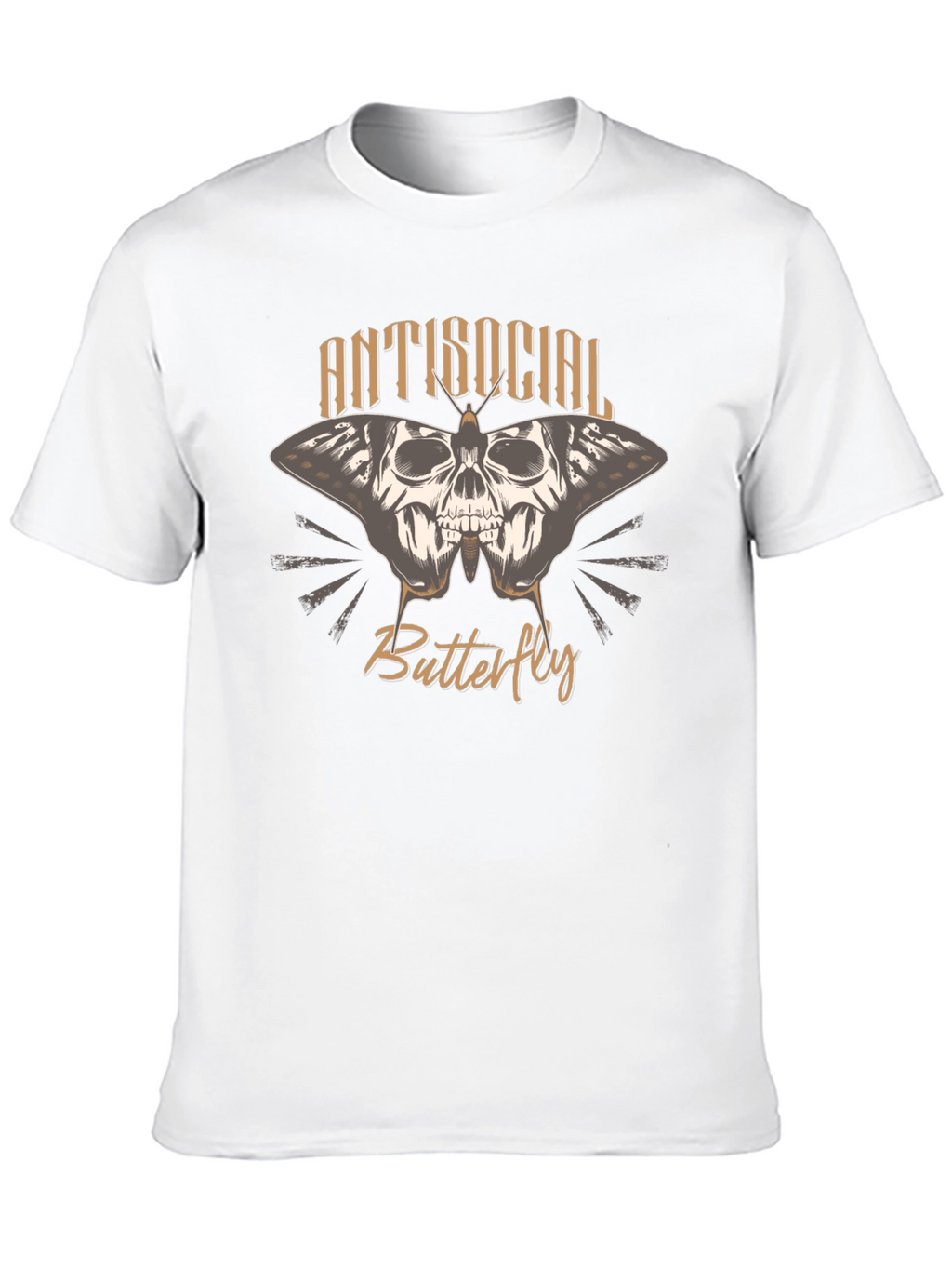Antisocial Butterfly Skull Graphic T-Shirt