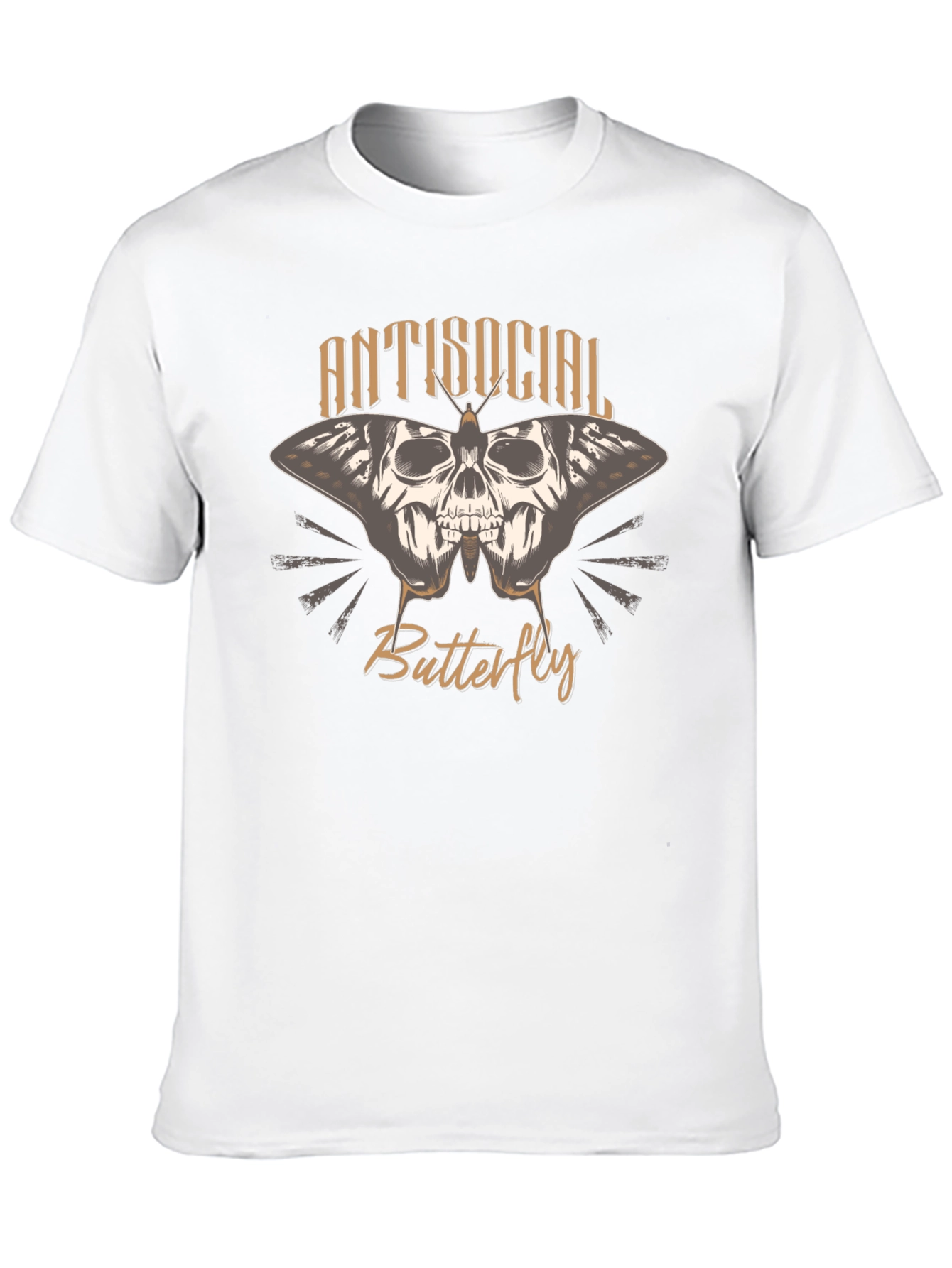 Antisocial Butterfly Skull Graphic T-Shirt